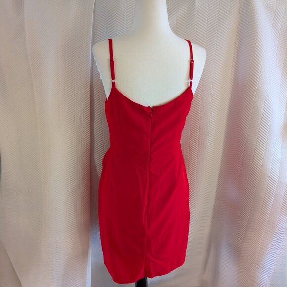 Indikah Red Cutout Mini Dress Party Date Night Wedding Guest AU 10 US 6 - Picture 2 of 12